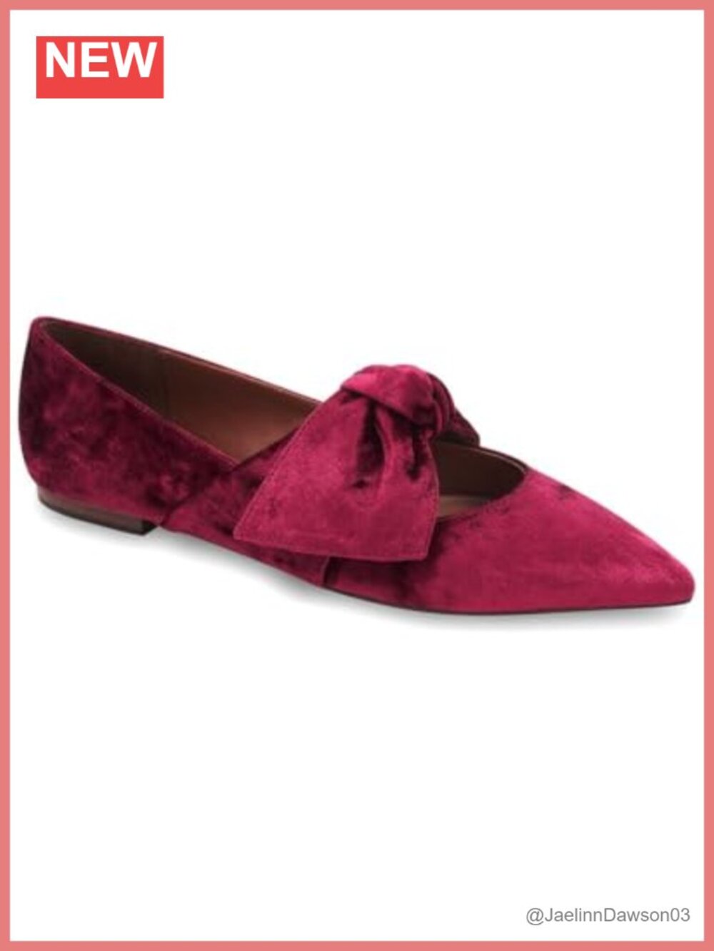 BCBGMAXAZRIA Prely Velvet Bow Ballet Flats Pointed Toe Womens Slip On
